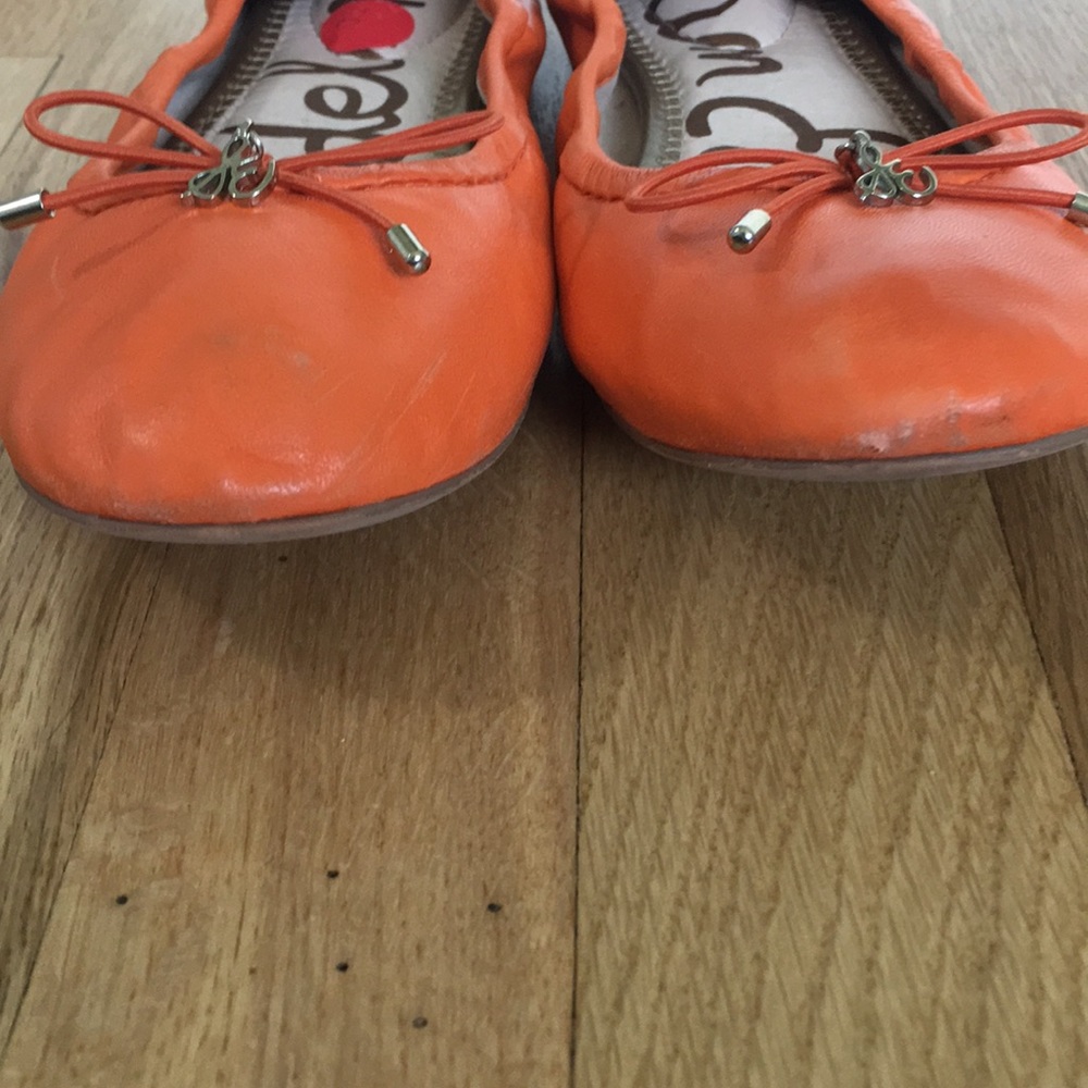 Sam Edelman Orange Leather Ballet Flats - Picture 2 of 6
